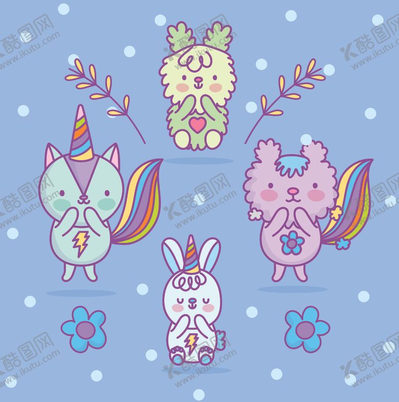 编号：44061409151418392992【酷图网】源文件下载-卡通手绘动物