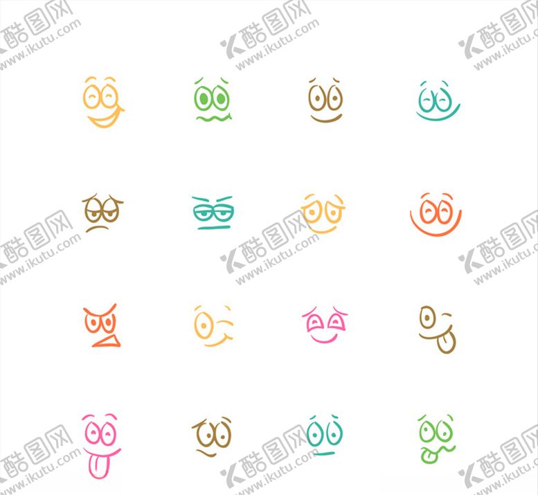 编号：11592106301401216697【酷图网】源文件下载-简单表情图标矢量素材
