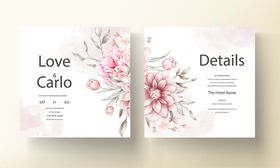 花卉婚礼请柬设计