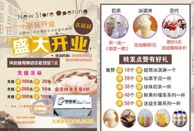 奶茶店開業單頁