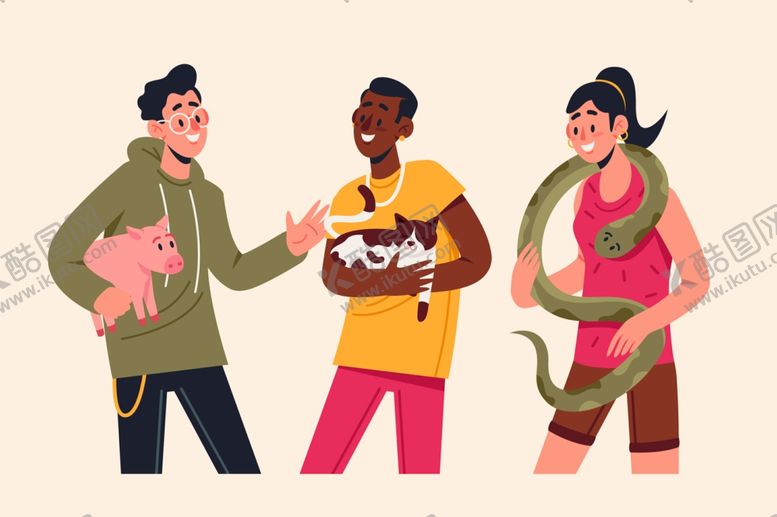 编号：70602409211808223362【酷图网】源文件下载-宠物爱好者插画设计