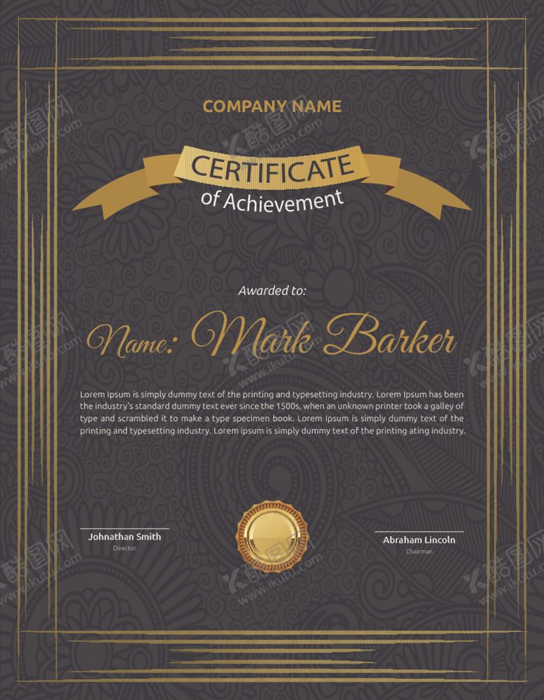 编号：67915709171116552193【酷图网】源文件下载-证书