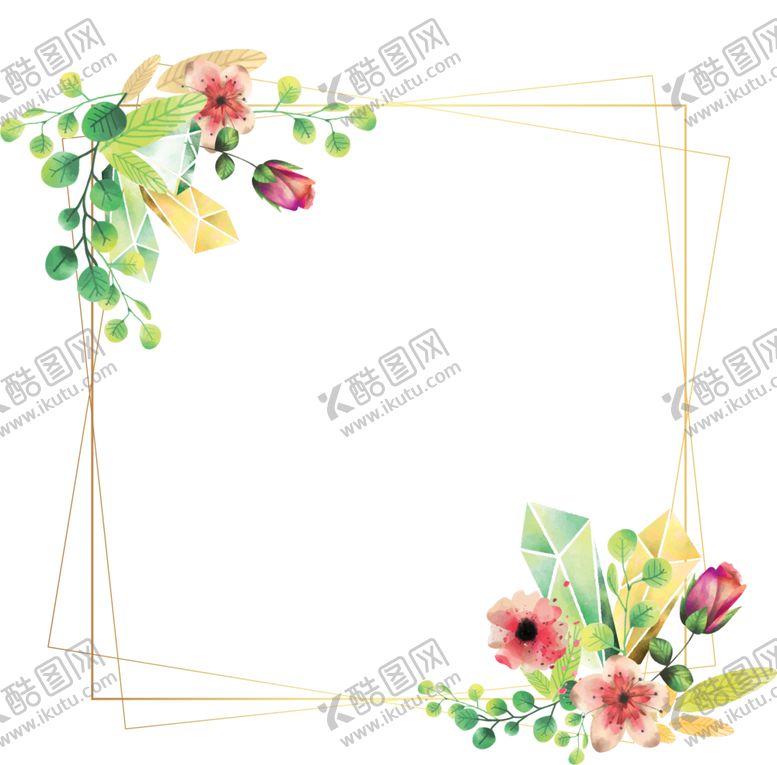 编号：29541410060854559601【酷图网】源文件下载-水彩花环素材花环素材彩色花