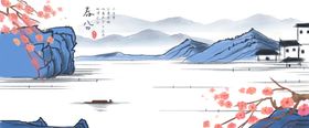 现代简约装饰床头画新中式年轮鎏金