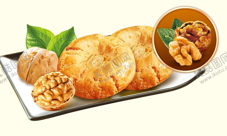 编号：75601406271433485986【酷图网】源文件下载-核桃酥饼食物点心