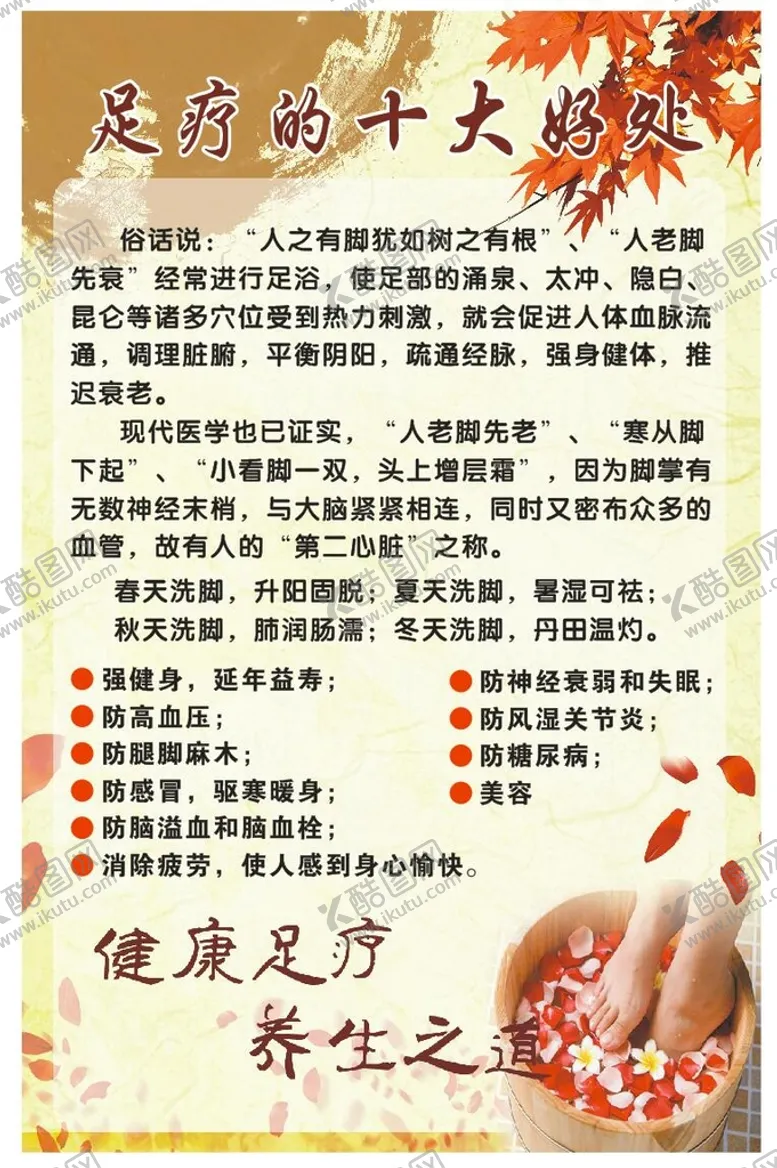 足疗的十大好处海报养生健康