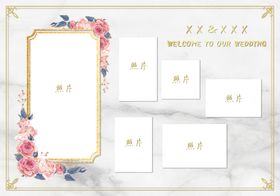 小清新白色大理石婚礼照片墙