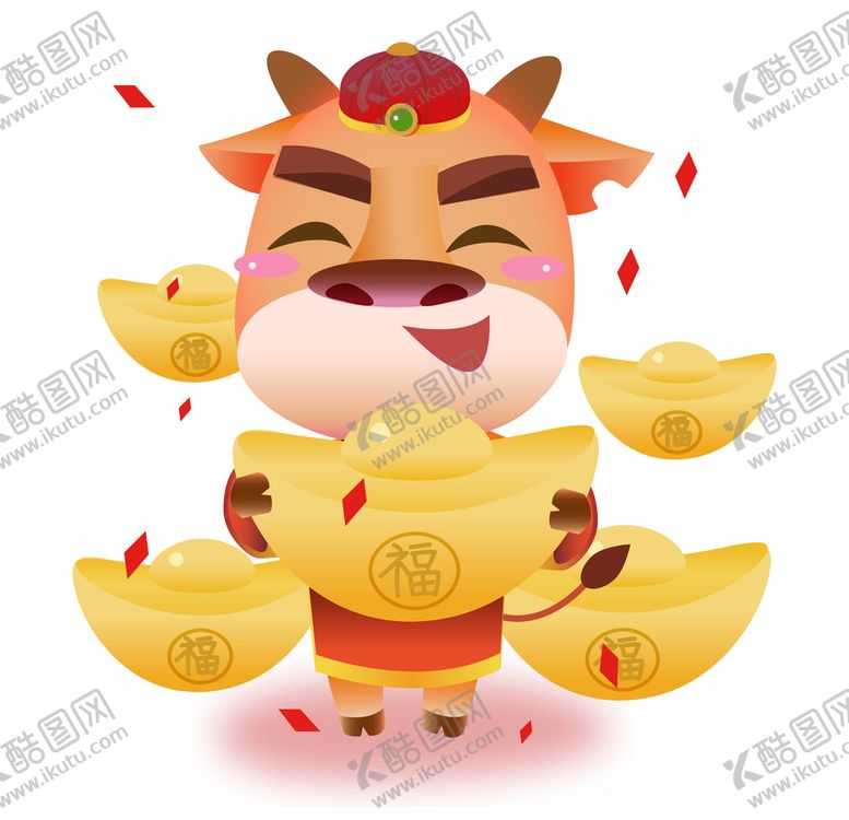 编号：29260109300013343974【酷图网】源文件下载-春节动漫牛形象