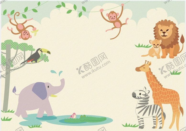 编号：75138909160121380976【酷图网】源文件下载-卡通动物背景