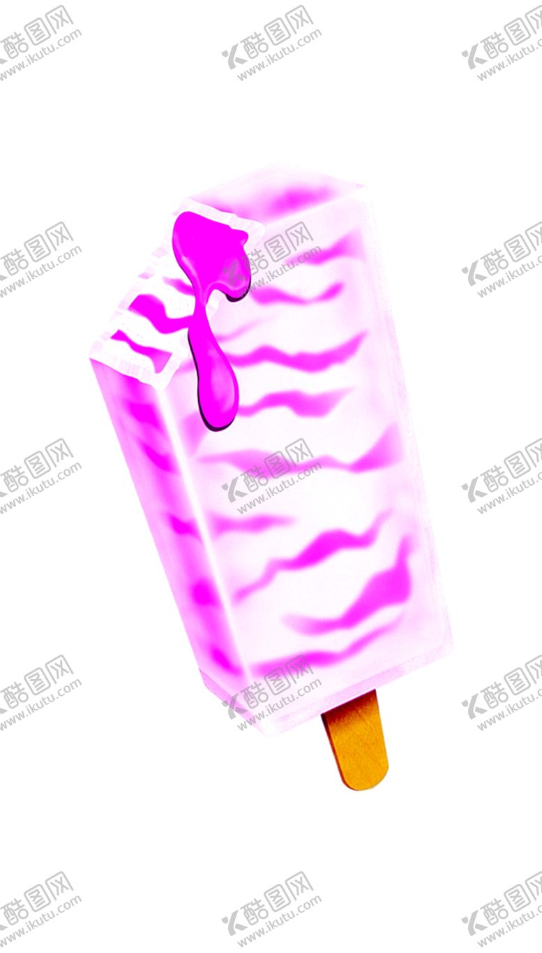 编号：89719206191636217064【酷图网】源文件下载-草莓冰加酸奶味冰棍雪糕冰淇淋