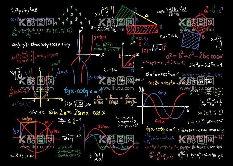 编号：85935112230844471108【酷图网】源文件下载-数学公式背景图