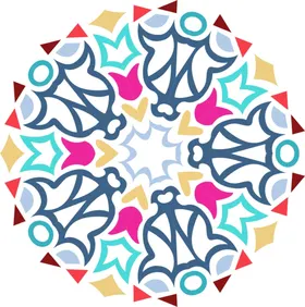 原创印花剪花古典图案图形元素团六角民族风规则