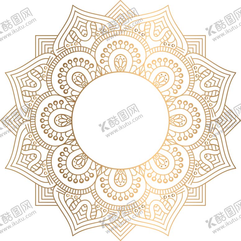 编号：87382502091604533912【酷图网】源文件下载-金色复古花纹透明底免抠图