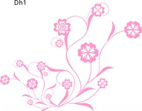 单花叶子矢量图雕刻图案