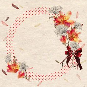 纹样黄色排版文字花水