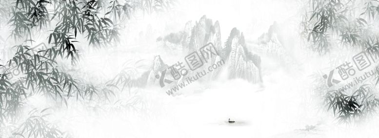 编号：44602005031840227328【酷图网】源文件下载-水墨竹林山水