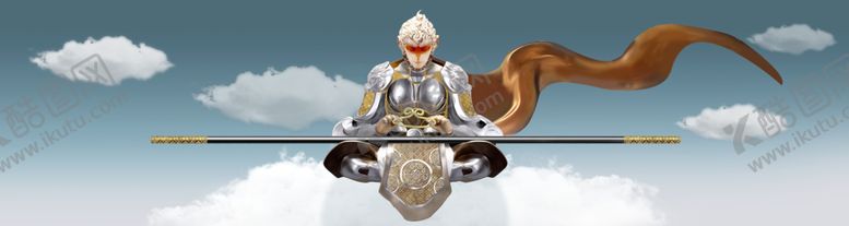 编号：52581910140535366098【酷图网】源文件下载-齐天大圣床头画