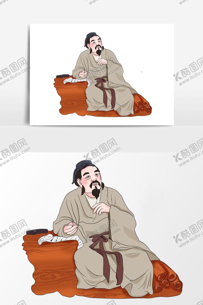 编号：24432409162048434727【酷图网】源文件下载-淡彩国画人物