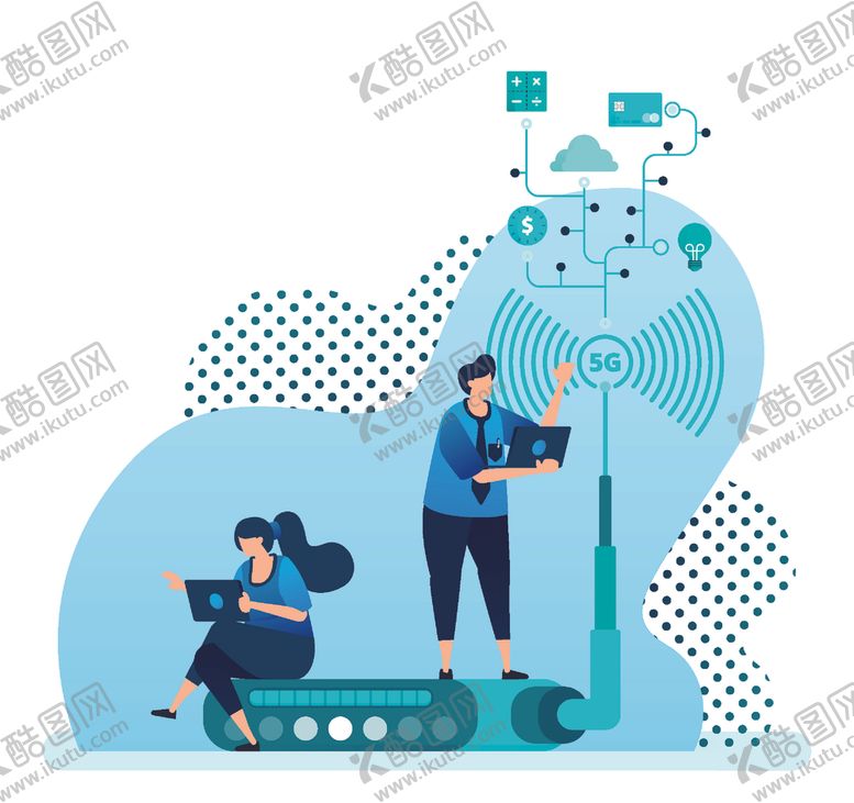 编号：55230704281807002971【酷图网】源文件下载-5G路由器信号插画