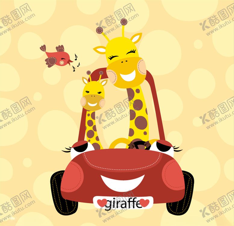 编号：37417409181913454527【酷图网】源文件下载-卡通长颈鹿