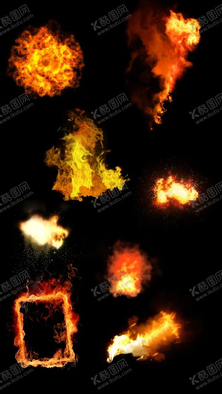 编号：13287509202313310384【酷图网】源文件下载-高清免扣火焰素材