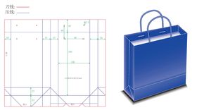 手提袋刀模圖精装盒包装盒效果图