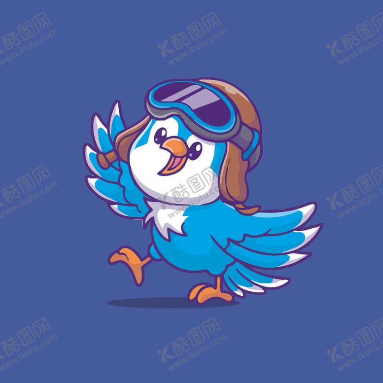 编号：88951702121106051117【酷图网】源文件下载-可爱飞行员小鸟卡通矢量儿童插画