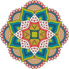 彩色复古花纹欧式背景免抠图透明底