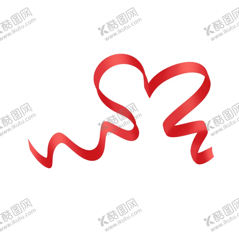 编号：80299402061236026793【酷图网】源文件下载-喜庆飘带爱心