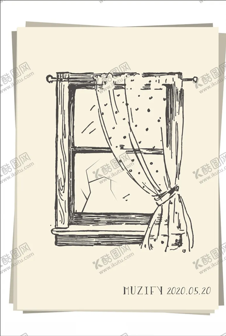 编号：80401209111739303638【酷图网】源文件下载-玻璃窗手绘稿