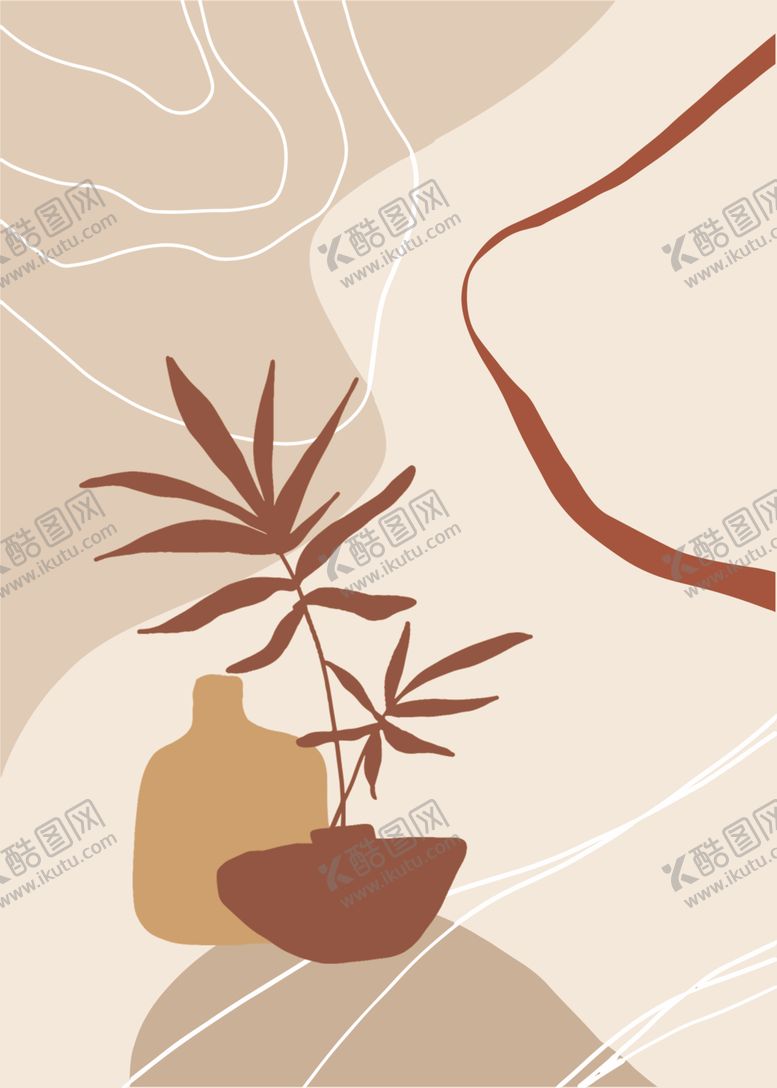 编号：64943010101418586192【酷图网】源文件下载-植物抽象装饰画