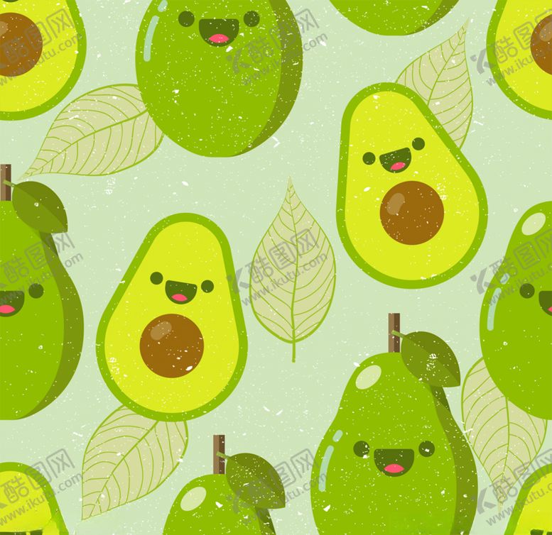 编号：20675010031954468023【酷图网】源文件下载-绿色笑脸牛油果背景