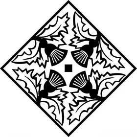手绘图形花纹白描画素描画复古元素