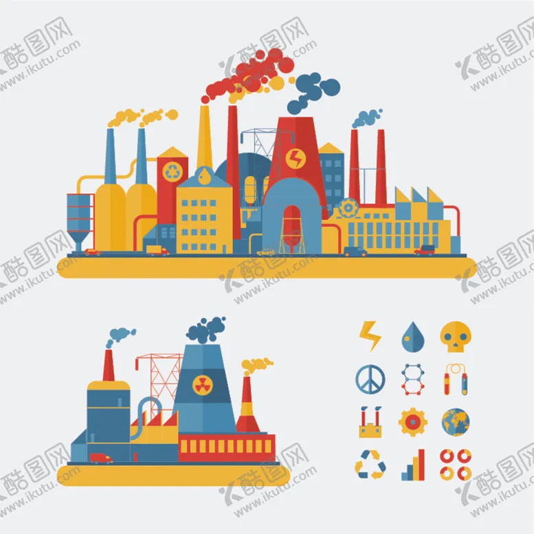 编号：75703806291248335296【酷图网】源文件下载-扁平化工业建筑