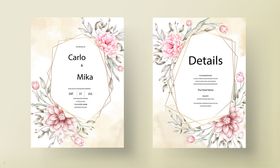 花卉婚礼邀请函设计