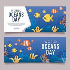 世界海洋日宣传横幅设计