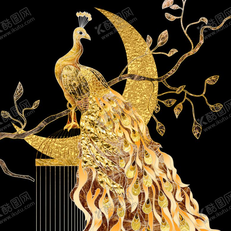 编号：44626706161345096627【酷图网】源文件下载-金色孔雀