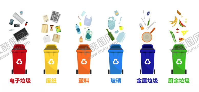 编号：89698406251644005178【酷图网】源文件下载-垃圾分类矢量垃圾桶