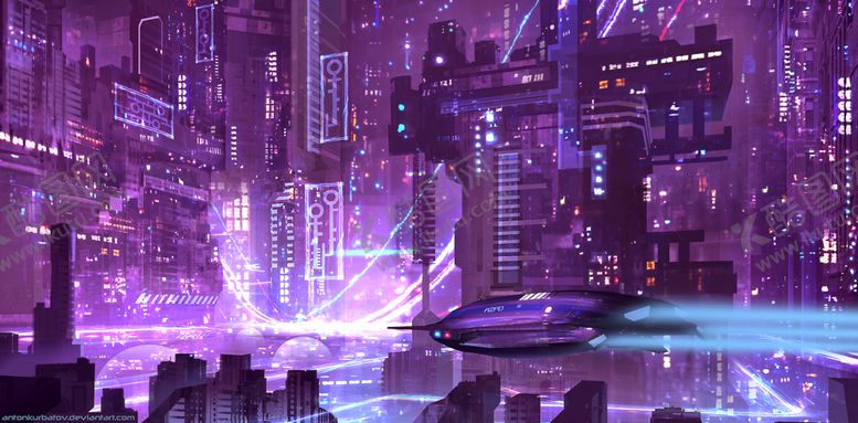 编号：78198507030518049022【酷图网】源文件下载-赛博朋克风未来科技插画