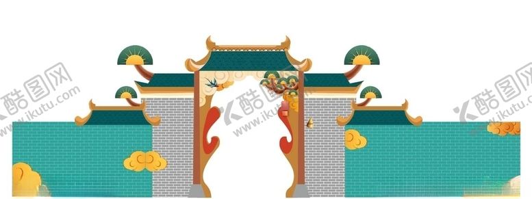 编号：12410704171506343836【酷图网】源文件下载-个性拱门淡雅国风