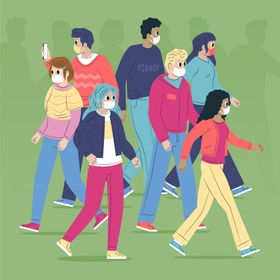 人群公众插图卡通物
