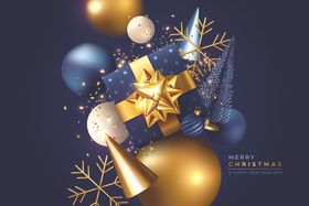 圣诞节快乐优惠海报海报