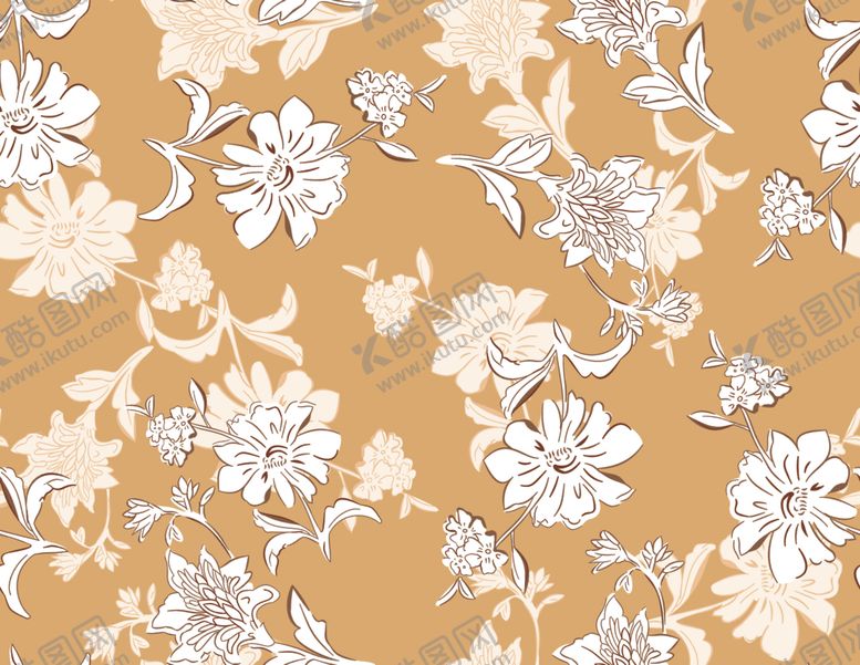 编号：32419204042003093546【酷图网】源文件下载-复古风花卉图案背景