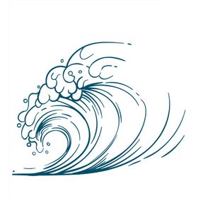 海浪波纹线条国风复古装饰素材