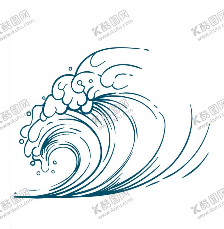编号：45819705191016509953【酷图网】源文件下载-海浪波纹线条国风复古装饰素材