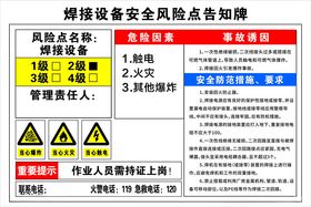 焊接设备风险点告知牌