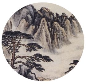 水墨中国风迎客松