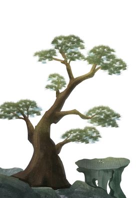 水墨松树