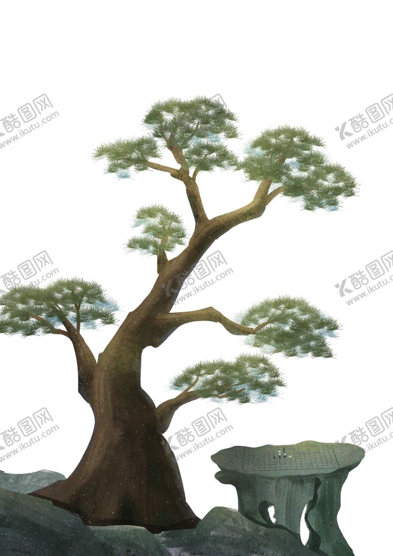 编号：33165309290553282550【酷图网】源文件下载-水墨松树