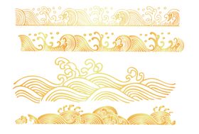金色浪花边